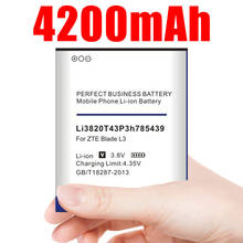 Bateria de 4200mah li3820t43p3h785439 para a lâmina l3 de zte 2024 - compre barato