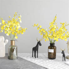 Orquídea de seda Artificial, ramo de flores de imitación, bricolaje, para decoración del hogar, boda, Festival 2024 - compra barato