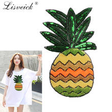 1pcs/set Sequined patch big Motif applique pineapple patches for clothing accessories stickers Embroidered patches K208 2024 - buy cheap