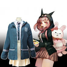 Disfraz de Anime Danganronpa para mujer, Cosplay de Chiaki Nanami, uniforme escolar, fiesta de carnaval, Halloween 2024 - compra barato
