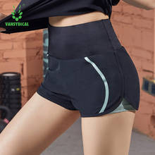 Vansydical womens sports gym yoga shorts de cintura alta 2 em 1 fitness correndo shorts ao ar livre workout gym jogging shorts com forro 2024 - compre barato