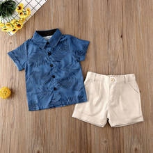 2pcs Toddler Kid Baby Boy Clothes set Flower T-shirt sjort sleeve Tops Shorts Summer Gentleman suit Outfit Set 2024 - buy cheap