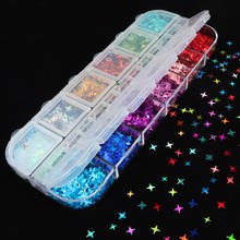 12 Grids/set Holographic Starry Nail Art Glitter Laser Sequins For Nails Decoration Silver Star Shape Flakes Paillette Manicure 2024 - buy cheap