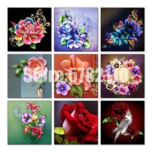 Flowers 5d Diy Diamond Painting Cross Stitch Diamond Embroidery Mosaic Full Square Rhinestone Gifts Picture Arts Wall Stickers 2024 - buy cheap