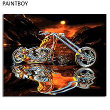 Pintura e caligrafia emoldurada paintboy, pintura a óleo por números kit pintura em tela arte para parede 2024 - compre barato