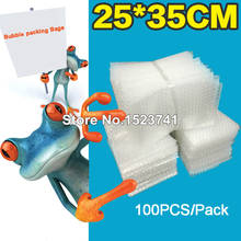 Plástico bolha branco, 100x250mm, saco para embalagem, à prova de choque, película dupla, bolha, 350 peças 2024 - compre barato