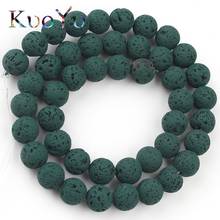 Rubber Malachite Green Lave Rock Hematite Stone Beads Round Loose Bead For Jewelry Making Natural Volcanic Diy Bracelet 4-10MM 2024 - buy cheap