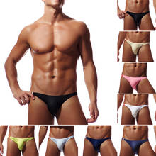 Men Breathable Sexy Ice Silk Underwear Briefs Men Ultra Thin Transparent Low Rise Male Mini Underpant Bikini U Convex Underwear 2024 - buy cheap