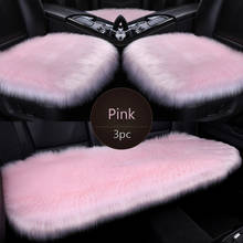 3PC Fur Car Seat Covers Fiber Faux Auto Seats Cushion Long Plush Winter Warm Seats Mats Universal  for  BMW, Toyota ,Honda Pink 2024 - buy cheap