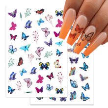 Butterfly Nail Art Stickers 3D Butterflies Water Transfer Nail Sticker Decals Sliders Foils Wraps DIY Nails Art Tips Decorations 2024 - buy cheap