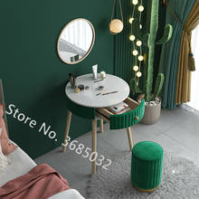 Juego de mesa de tocador Rosa nórdico con cajón, espejo y taburete, tocador creativo con patas de madera, muebles de dormitorio de 60cm 2024 - compra barato