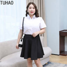 Tuhao saia midi feminina sexy, 5xl 4xl 3xl escritório de tamanho grande, preto vermelho azul plus size saia de cintura alta 2020 wm04 2024 - compre barato