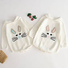 Baby Girl's knit Rompers Long Sleeve Cartoons Rabbit Knitted Rompers Triangle Jumpsuit Toddler Kid's Autumn Winter Clothing 2024 - buy cheap