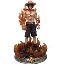 Figura de acción de One Piece GK, modelo Ace de Anime de 41cm, juguete de colección, estatua iluminada de calidad exquisita, regalo, decoración de escritorio Figma 2024 - compra barato