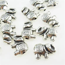 20 Uds. De colgantes de Metal de plata antigua de la suerte de elefante, accesorios de joyería artesanal 12934 2024 - compra barato