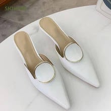 Summer High Heel Slippers Pointed Toe High Heel Sandals Fashion Woman Shoes Sandalias 2021 Women Fine Heel Shoes 2024 - buy cheap