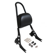 Motorcycle Luggage Rack Sissy Bar Rear Passenger Backrest Cushion Pad Black Chrome For XL883 XL1200 XL 883 1200 48 2024 - купить недорого