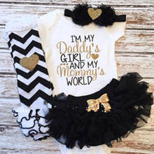 Индивидуальная Одежда для новорожденных с надписью «I'm My Daddy's Girl» и «My Mommy's World» 2024 - купить недорого