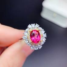 CoLife joyas de plata de piedras preciosas de anillo para la fiesta 6mm * 8mm VVS de topacio Rosa anillo de joyas de plata 925 Topacio 2024 - compra barato