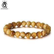 ORSA JEWELS Men Gold Tiger's Eye Bracelets Natural Stone Beads Bracelet for Women 8mm Reiki Bead Bracelet Lucky Jewelry GMB33 2024 - buy cheap