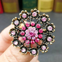 Vintage Crystal Rhinestones Flower Brooch Pins for Wedding Bridal Party Round Bouquet DIY Jewelry Accessories for Clothes 2024 - buy cheap