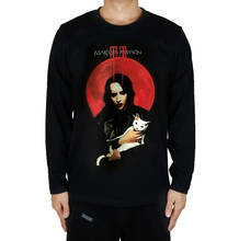 Camiseta negra de manga larga para hombre, de Metal pesado en 3D Camisa de algodón para hacer ejercicio, con diseño de cantante de Rock de Marilyn Manson, 14 diseños 2024 - compra barato