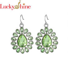 Luckyshine novo verde quartzo brincos feminino jóias europa popular atraente para acessórios femininos brincos de gota 2024 - compre barato