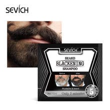 Sevich shampoo preto para escurecer a barba, shampoo preto natural e rápido, 15ml, tintura para barba 2024 - compre barato