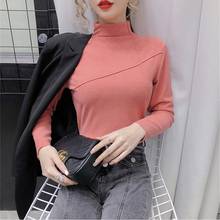 2020 Long Sleeve Tees Double Sided Fleece T-shirt Pullover Women's Autumn Winter Warm Tops Oversized Turtleneck Bottoming Shirt 2024 - buy cheap