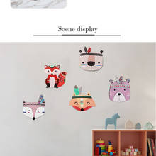 Kids Room Decorations Nordic Style Wood Plastic Board Ornaments Cartoon Animal Head Wall Decor Children Gift 2024 - buy cheap