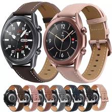 Correa de cuero para Samsung watch, 46mm, Active2, Huawei watch GT2, Amazfit GTR, correa de repuesto 2024 - compra barato
