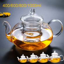 Heat Resistant Glass Flower Tea Pot,Practical Bottle Flower TeaCup Glass Teapot With Infuser Tea  Herbal Coffee 2024 - buy cheap