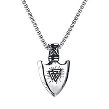 Vintage Vking Nordic Rune Compass Totem Necklaces Shield Pendant Stainless Steel for Men Him Punk Jewelry 2024 - buy cheap