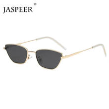JASPEER-gafas de sol Steampunk con forma de ojo de gato para hombre y mujer, lentes de sol Retro de Metal, estilo Punk, UV400, pequeñas, Vintage 2024 - compra barato