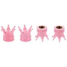 Tapas de vástago de válvula de aire para neumático de bicicleta, accesorio Universal King Queen Crown, color rosa, 4 piezas 2024 - compra barato