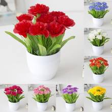 1 Set Artificial Flower Bonsai Potted Plants Multi-use Handmade Plastic Simulation Plants Display Ornament for Garden 2024 - buy cheap