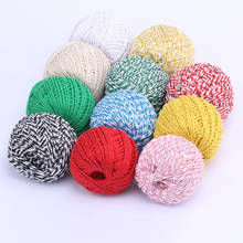 1.5mm*100m Handmade DIY two-color cotton line holiday hanging rope gift box binding rope macrame cord cord for weaving 2024 - buy cheap