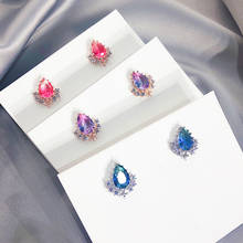 Pendientes de tuerca de cristal para mujer, joyería elegante, accesorios para regalos de fiesta, moda coreana, 2019 2024 - compra barato