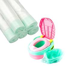 5 Roll/50 Pcs Universal Potty Training Toilet Seat Bin Bags Travel Potty Liners "Easy Tie" handles Dispenser box 2024 - buy cheap
