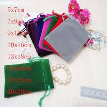 50pcs/Lot Multicolor Velvet Gift Bag Velvet Jewellery Bag Velvet Drawstring Bag Velvet Christmas Wedding Gift Packaging Bags 2024 - buy cheap