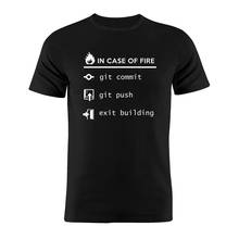 100% Cotton Unisex T Shirt Coder Developer Programmer Jokes In Case of Fire Git Commit Funny Minimalist Artwork Gift Tee 2024 - buy cheap