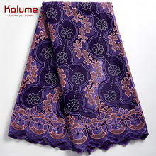 Kalume African Lace Fabric 2021 Nigerian Cotton Lace Fabric Stones Swiss Voile In Switzerland For Party Wedding Dresses F2343 2024 - buy cheap