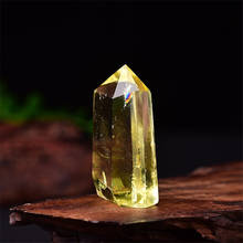 Natural amarelo cristal ponto cura obelisco amarelo quartzo varinha belo ornamento para decoração de casa reiki energia pedra 1pc 2024 - compre barato