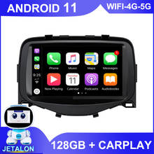 Radio Estéreo con GPS para coche, reproductor Multimedia con Android, Bluetooth, 6GB, 108 GB, para Peugeot 128, Citroen C1, Toyota Aygo 2024 - compra barato