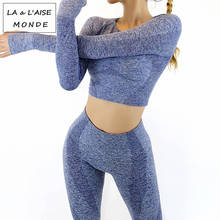 Yoga Set Seamless Women Gym  Fitness Clothing Yoga Sport Long sleeves Tops  Athletic Legging Suit Workout Sportswear 2024 - buy cheap