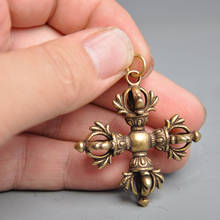 Copper Buddhist Cross Vajra Pestle Jewelry Home Decoration Accessories Brass Keychain Pendant Desktop Decoration Crafts 2024 - buy cheap