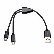 High Quality Black/White USB 2.0 to Dual 2 Micro USB 2.0 Male Y Splitter Data Charger Cable Cord 0.2M/0.65FT / 1M/3FT 2024 - купить недорого