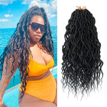 Ombre Curly Crochet Braids Hair Synthetic Braiding Hair Extensions Goddess Faux Locs 16 and 24 Inch Soft Dreads Dreadlocks Hair 2024 - buy cheap