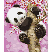 Paint By Numbers Panda Mother and Child Room Decoration Wall Art DIY Gift Canvas Painting Frameless Painting By Numbers 2024 - buy cheap