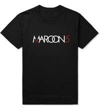 Camiseta de manga con cuello redondo para hombre, camisa de marca de algodón de alta calidad, estilo de moda, granate 5, L.A, Rock band MAROON 5, novedad de 2020 2024 - compra barato